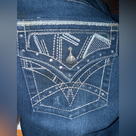 VGS Skinny Jeans Size 20 Embellished Pocket Bling Stretch Denim new with tags - Picture 7 of 13